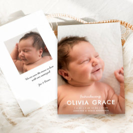 Anúncio Modern Typography Introducing Baby Photo Birth 
