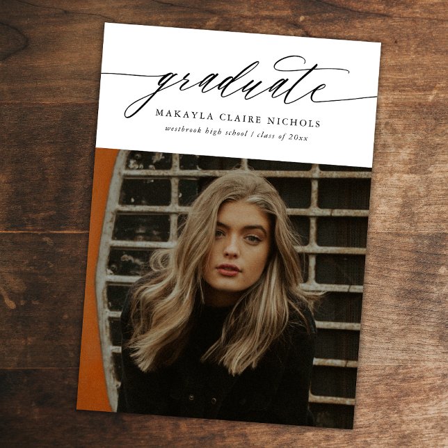 Anúncio Moderna Caligrafia Orçamental Dois Graduação Fotog (Criador carregado)