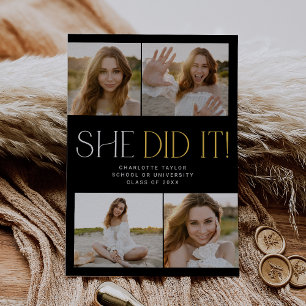 Anúncio Moderna Fete Preto Dourada Ela Fez A Graduação Fot