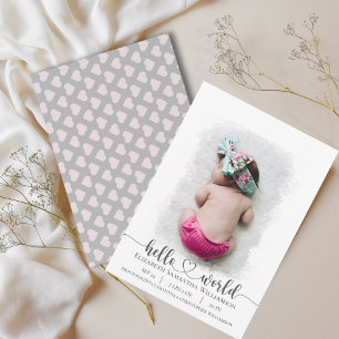 Anúncio Moderno 1 Foto Brushaft Elegant Script Baby An