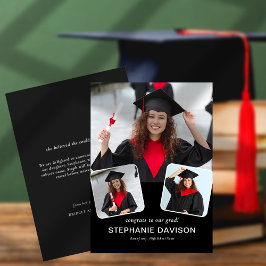 Anúncio Moderno 3 Gratos de Foto para Formando 2023 Preto