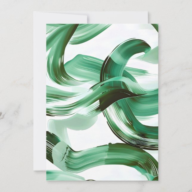 Anúncio Moderno Abstrato Traços de Pincel Verde Minimalist (Frente)