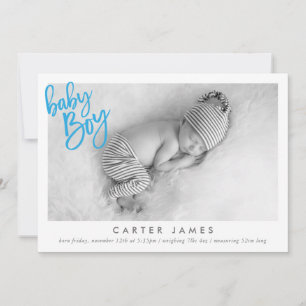 Anúncio MODERNO BABY BOY PHOTO calliographic azul