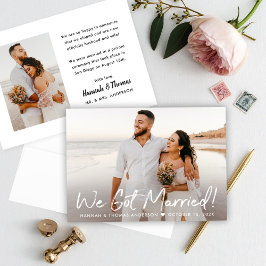 Anúncio Moderno, Casamos-Nos Foto De Casamento De White Sc