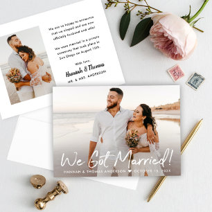 Anúncio Moderno, Casamos-Nos Foto De Casamento De White Sc