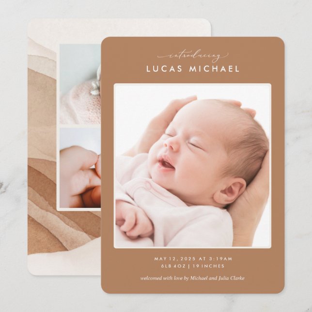 Anúncio Moderno da Boho Neutral Beige Watercolor (Frente/Verso)