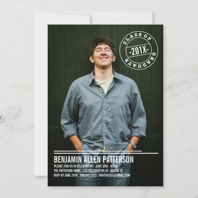 Anúncio moderno da festa de formatura da foto do (Frente)