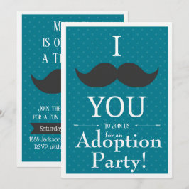 Anúncio moderno do azul do bigode do partido da