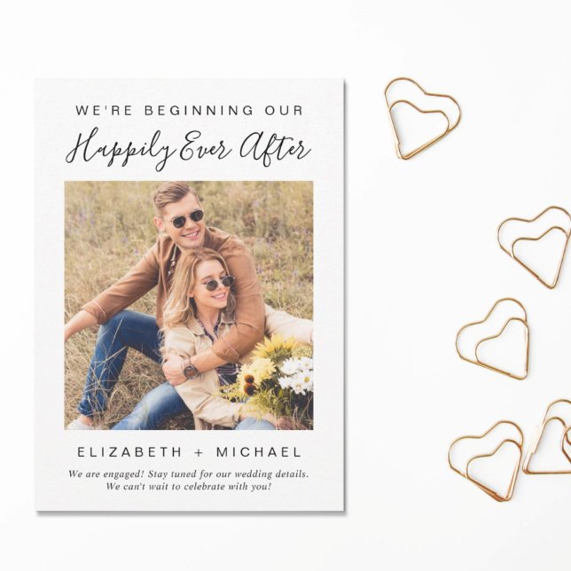 Anúncio Moderno estamos anunciando o Noivado de fotos (Criador carregado)