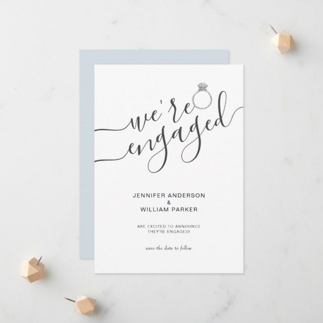 Anúncio Moderno Estamos envolvidos com Noivado de fotos de (Frente/Verso In Situ)