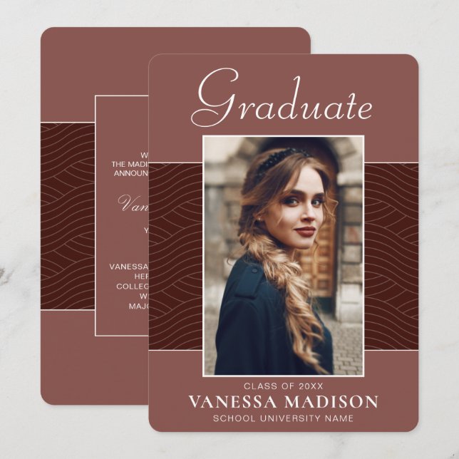 Anúncio Moderno | Formando Fotográfico Terracotta 1 Elegan (Frente/Verso)