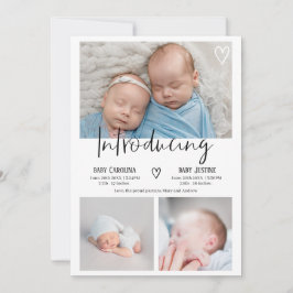 Anúncio Moderno introduzindo roteiro 3 foto gêmeos bebês n