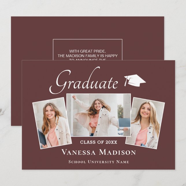 Anúncio Moderno | Licenciação Elegante Dusty Rosa 3 (Frente/Verso)