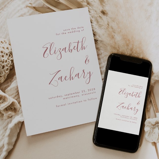 Anúncio Moderno Minimalista Rosa Poeirento Script Salve a  (Criador carregado)