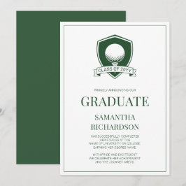Anúncio Moderno Verde e Branco Elegante Golfe Graduação
