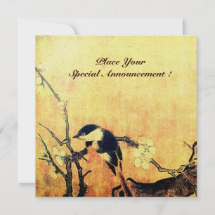 Anúncio MONOGRAMA DE AVES primavera, amarelo-dourado