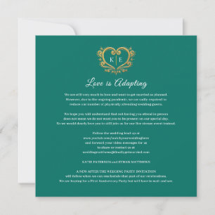 Anúncio Monograma de coração transmissão ao vivo casamento