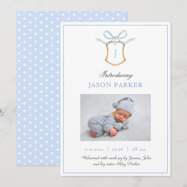 Anúncio Monograma de Cuta com crista e arco (Frente/Verso)