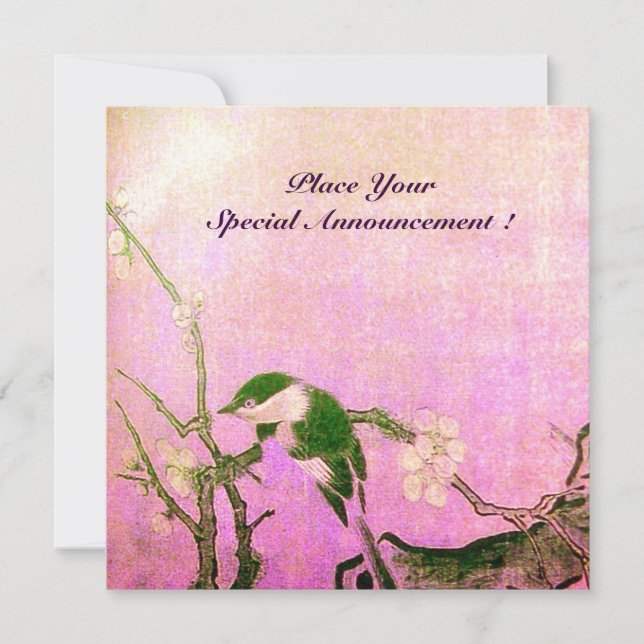 Anúncio MONOGRAMA DE PASSARINHO DA PRIMAVERA rosa marrom v (Frente)