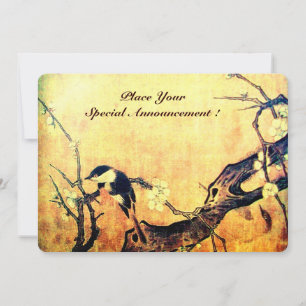 Anúncio MONOGRAMA DE PÁSSARO DE PRIMAVERA, Amarelo Dourado