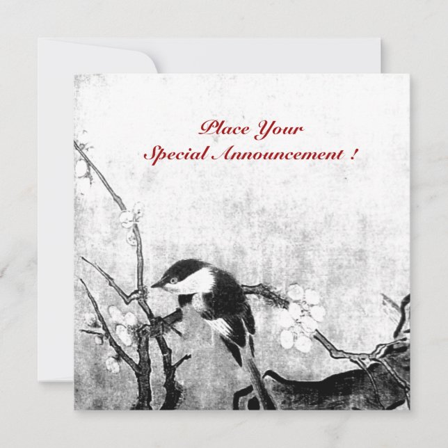 Anúncio MONOGRAMA DE PÁSSARO DE PRIMAVERA, papel metálico  (Frente)
