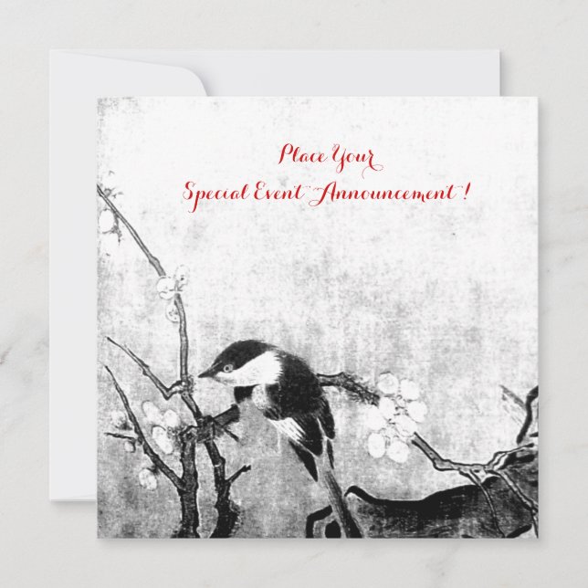 Anúncio MONOGRAMA DE PÁSSARO DE PRIMAVERA, papel metálico  (Frente)