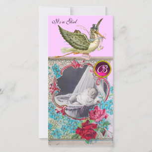 Anúncio MONOGRAMA DO CHÁ DE FRALDAS STORAGE, rubi