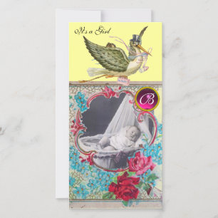 Anúncio MONOGRAMA DO CHÁ DE FRALDAS STORAGE, rubi