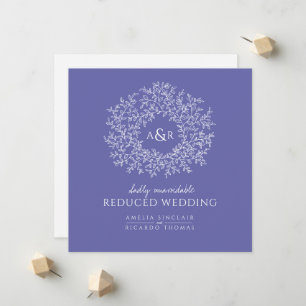 Anúncio monograma folhas reduzido casamento
