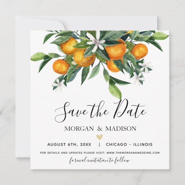 Anúncio Monograma Laranjas salvam a data (Frente)