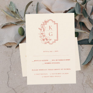 Anúncio Monograma   RSVP de casamento minimalista moderno