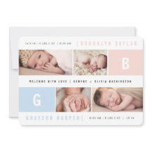 Monogramas de Bebê Menino Menina Gêmeos 4 Fotos Mú