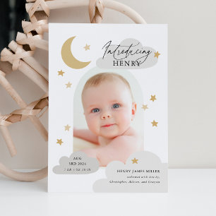 Anúncio Moon Stars Clouds Arch Photo Cinza Birth