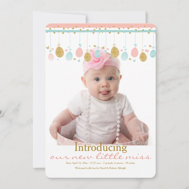 Anúncio móvel do nascimento da foto da páscoa (Frente)