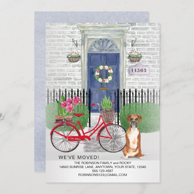 Anúncio Movendo a porta da bicicleta do cachorro-boxer - N (Frente/Verso)