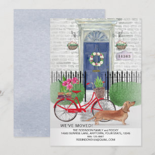 Anúncio Movendo a porta de bicicleta do cão marrom Dachshu