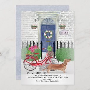 Anúncio Movendo a porta nova para casa do cachorro marrom 