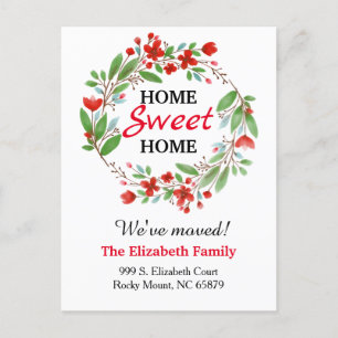 Anúncio movente do endereço novo Home doce