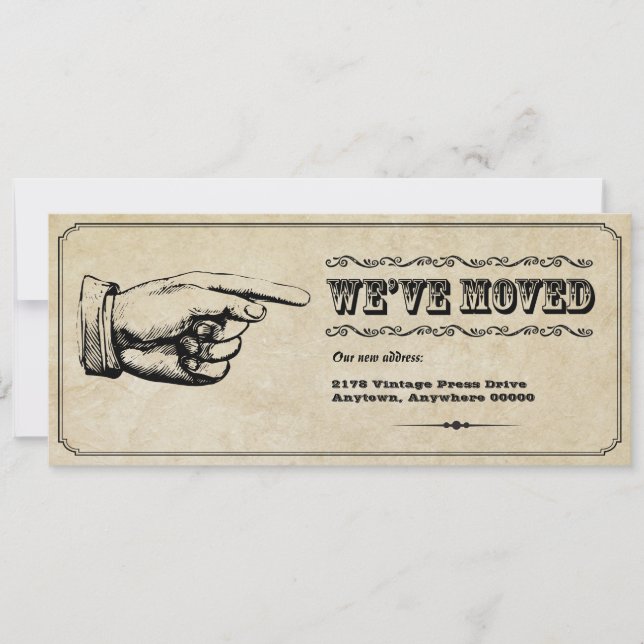 Anúncio movente do ponteiro do vintage (Frente)