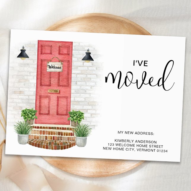 Anúncio Movi a porta frontal vermelha de aquarela de novo  (Criador carregado)