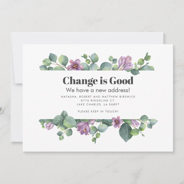 Anúncio Movimento Eucalipto Verde Botânico Roxo (Frente)