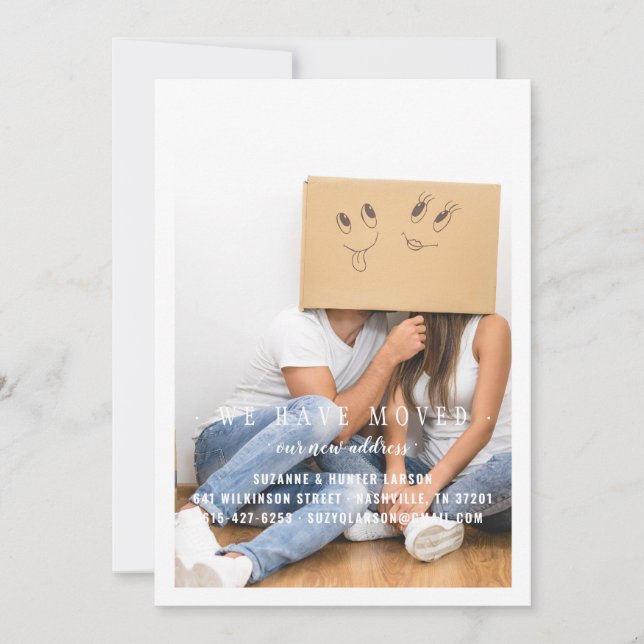 Anúncio Mudámos A Foto Mínima Moderna (Frente)