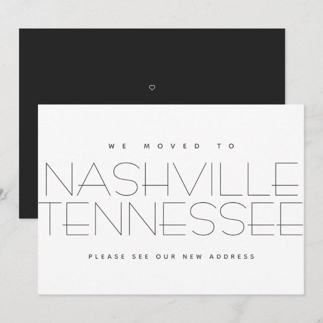 Anúncio Mudamos Nashville Tennessee Moderno para a nova ca (Frente/Verso)