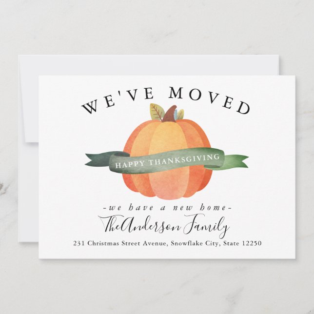 Anúncio Mudamos O Feriado De Ação De Graças De Pumpkin. (Frente)