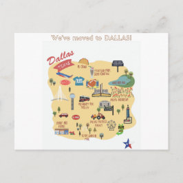 Anúncio Mudamos para o cartão postal de Dallas Texas