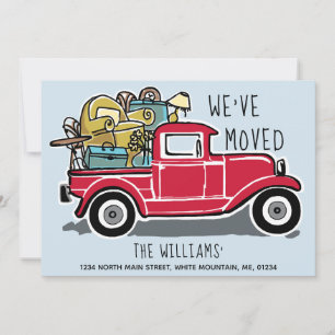 Anúncio Mudamos Vintage Red Truck de Endereço