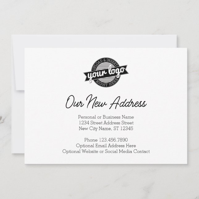 Anúncio Mudança de Endereço com Logotipo Comercial (Frente)