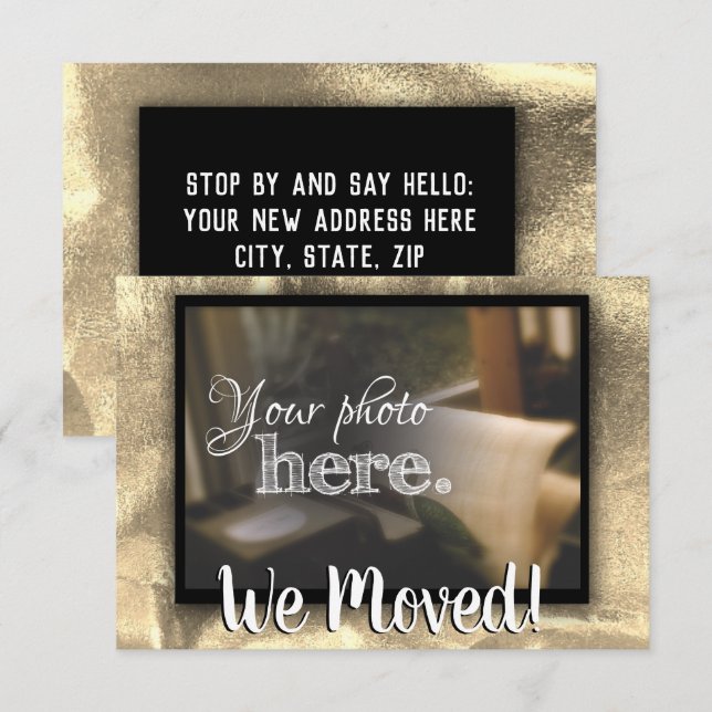 Anúncio Mudança de endereço Nós mudamos de casa aquecendo  (Frente/Verso)