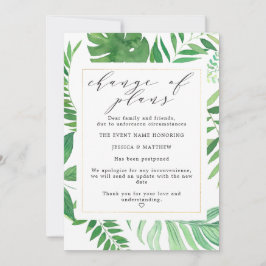 Anúncio Mudança de planos adiada Casamento Tropical
