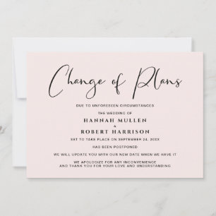 Anúncio Mudança de Planos Adiamento Rosa Claro